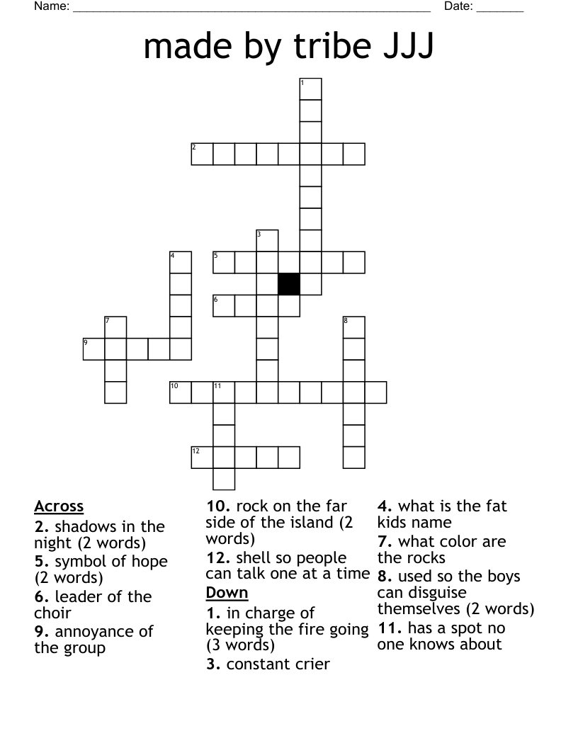 made by tribe JJJ Crossword