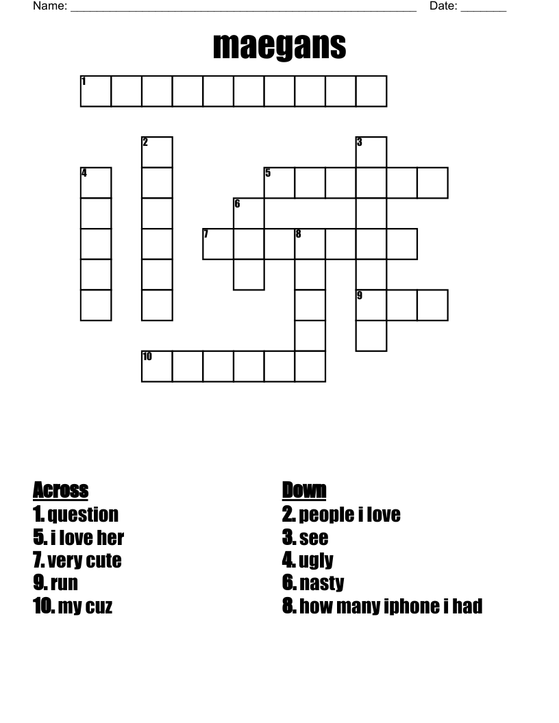 maegans Crossword