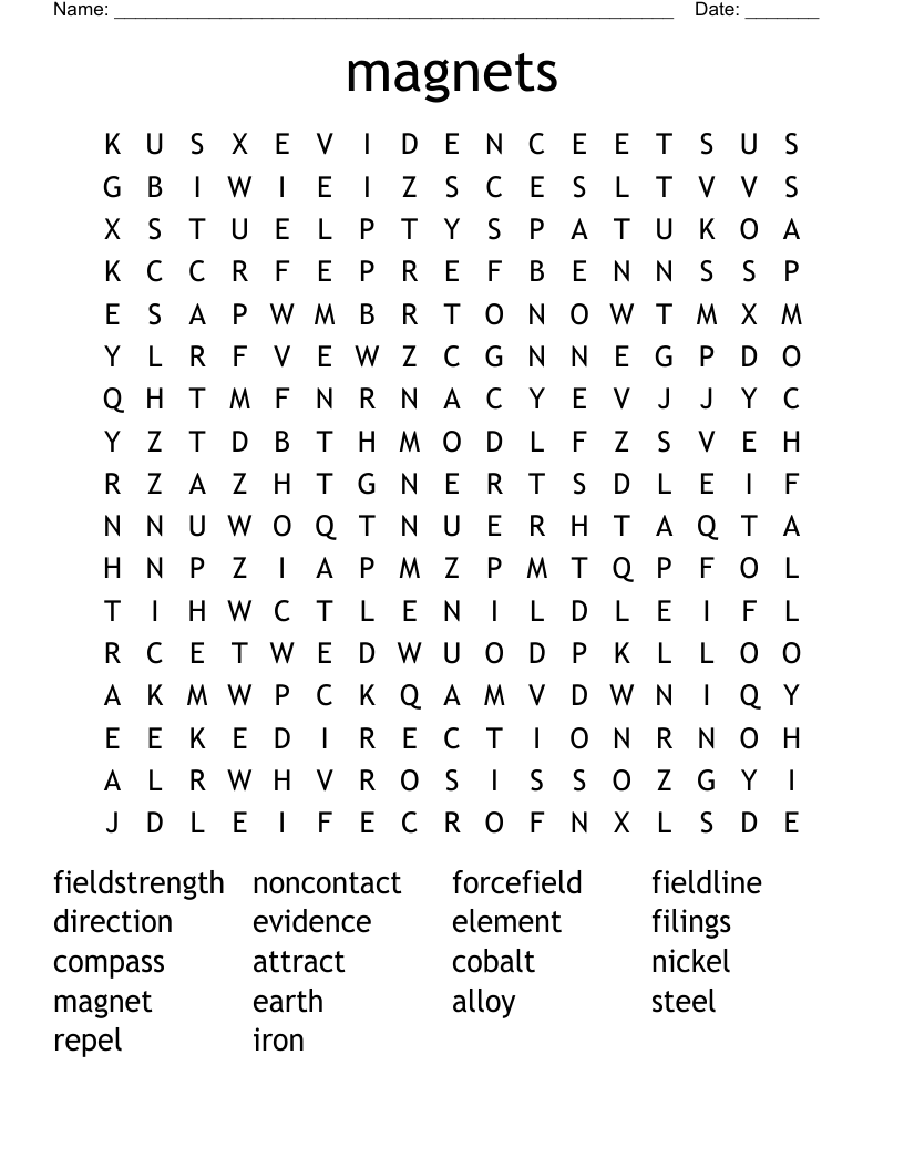 magnets Word Search