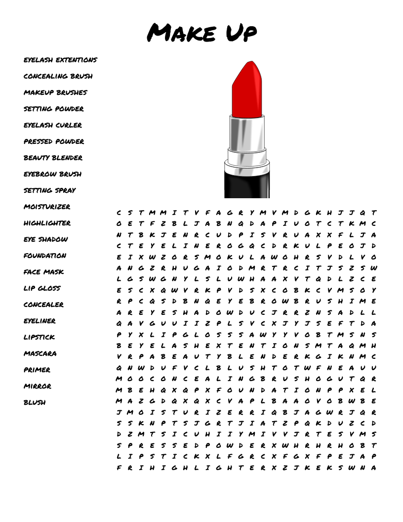 Make Up Word Search
