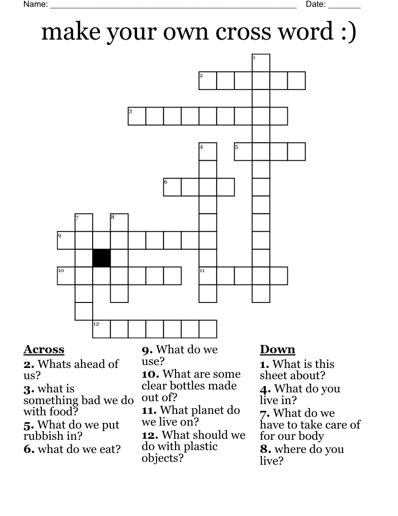 make your own cross word :)