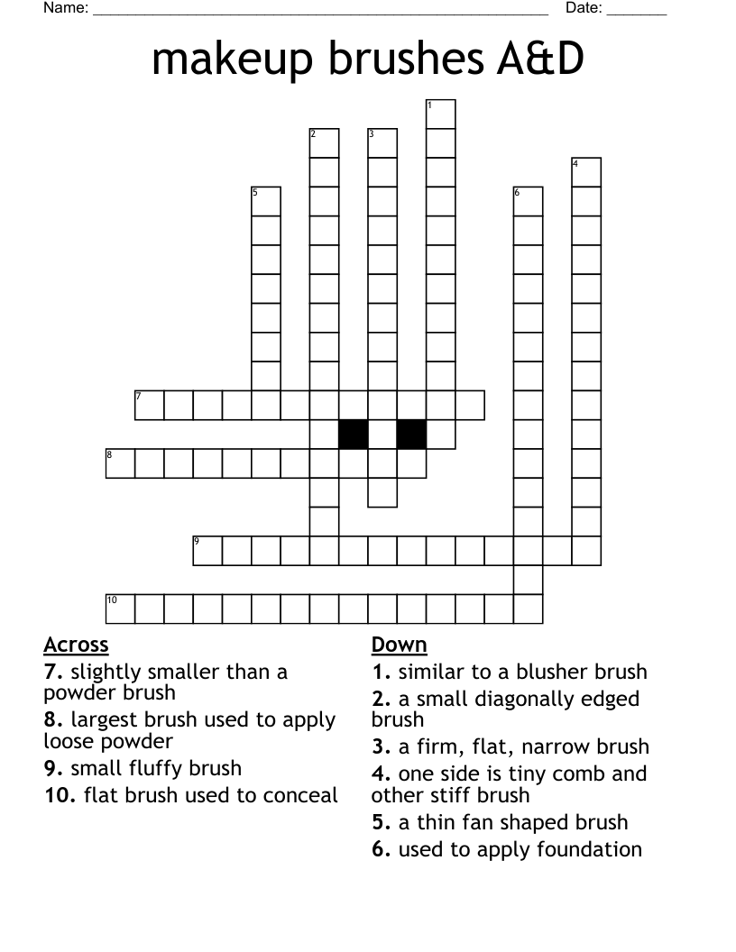makeup brushes A&D Crossword