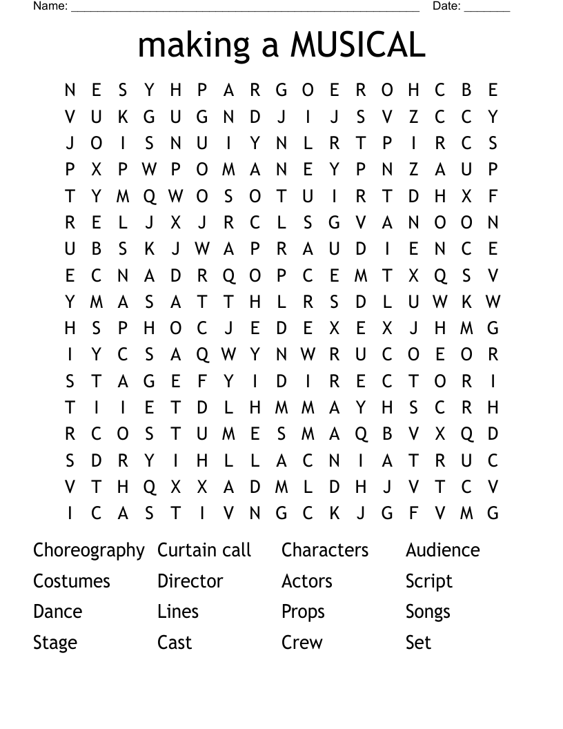 making a MUSICAL Word Search