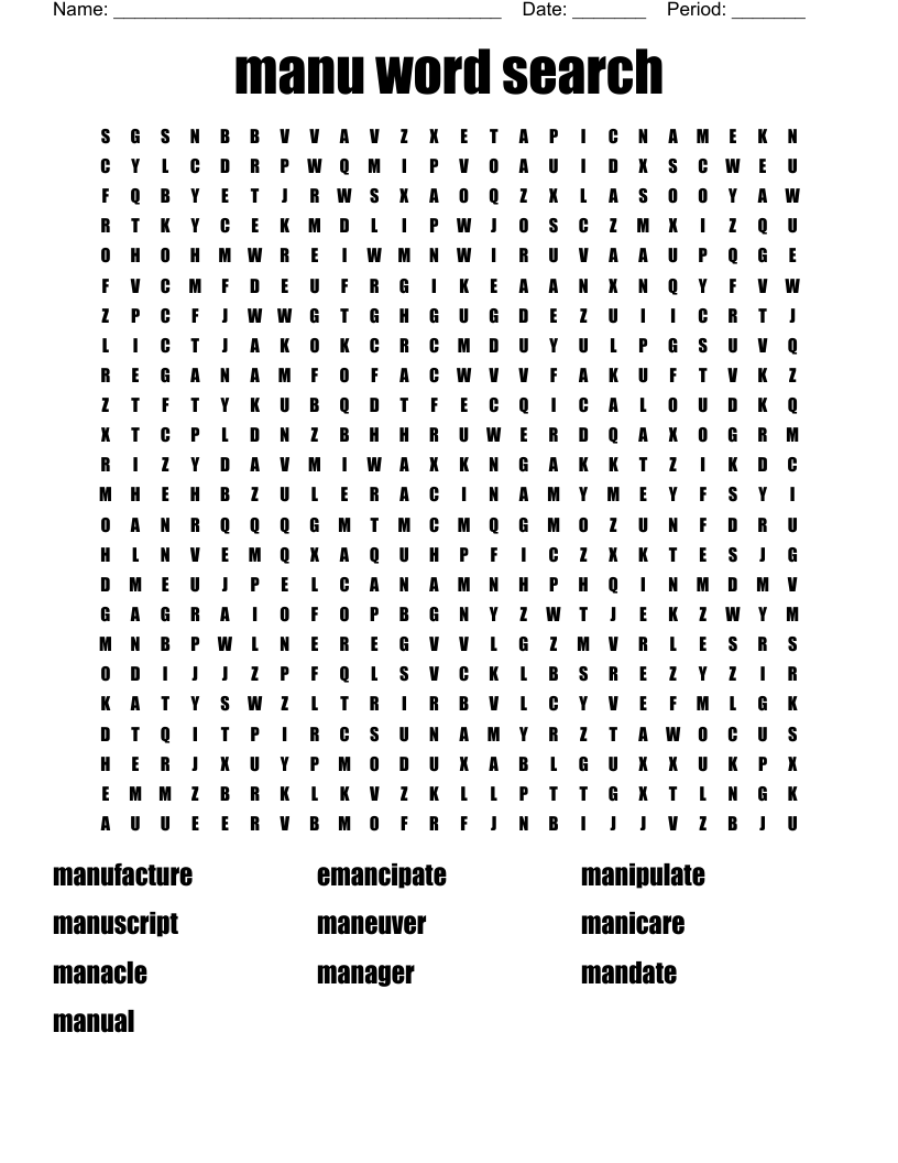 manu word search