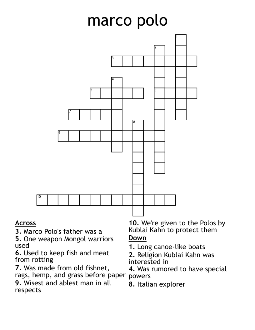 marco polo Crossword