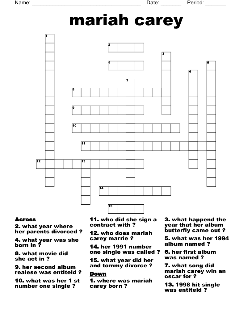 mariah carey Crossword