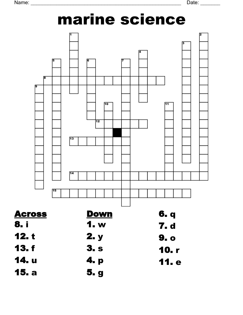 marine science Crossword