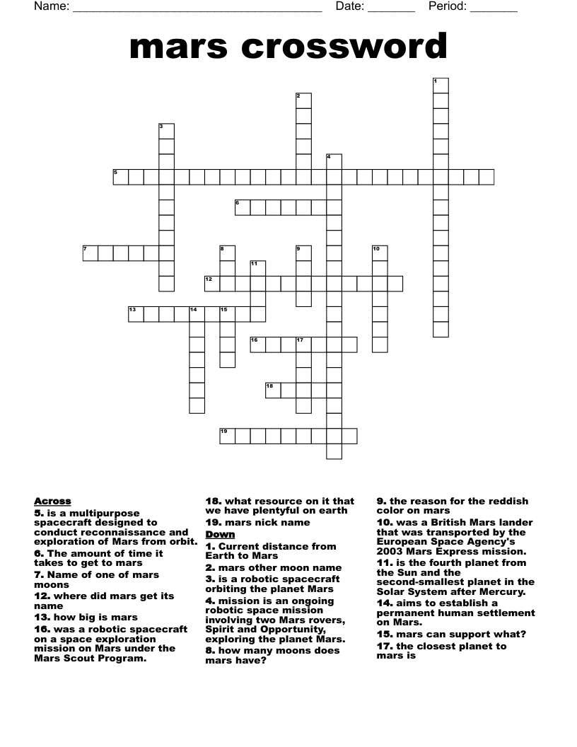 mars crossword