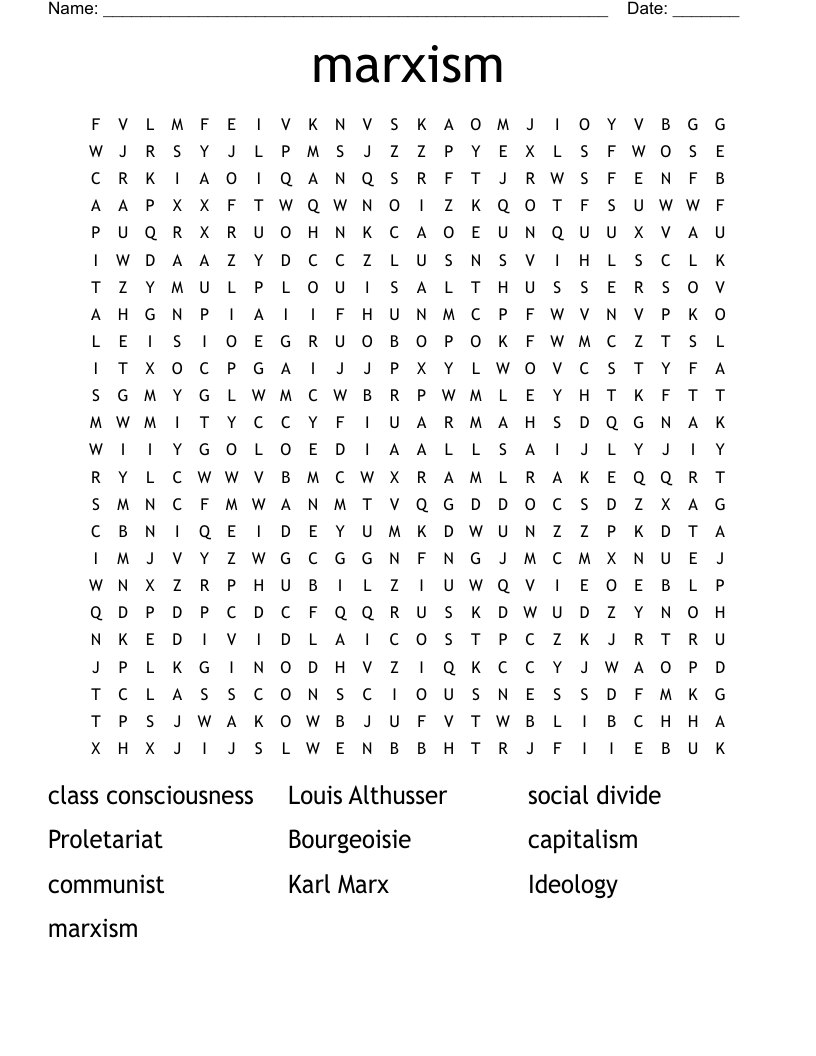 marxism Word Search
