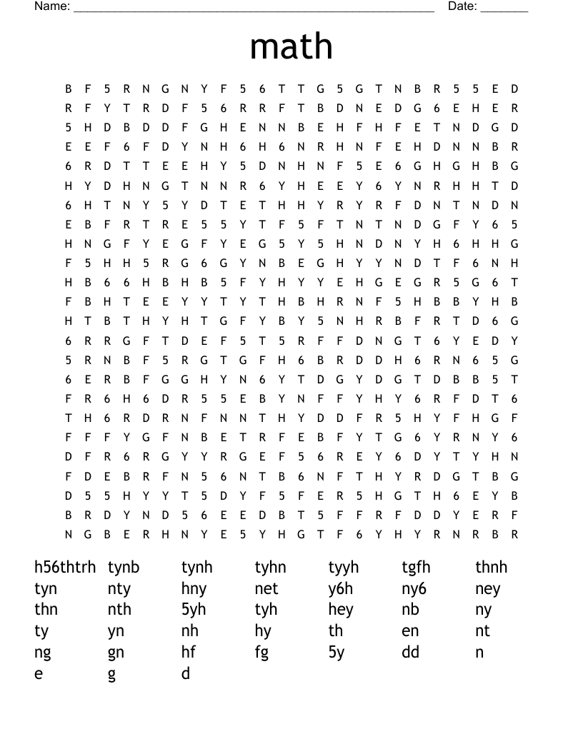 math Word Search