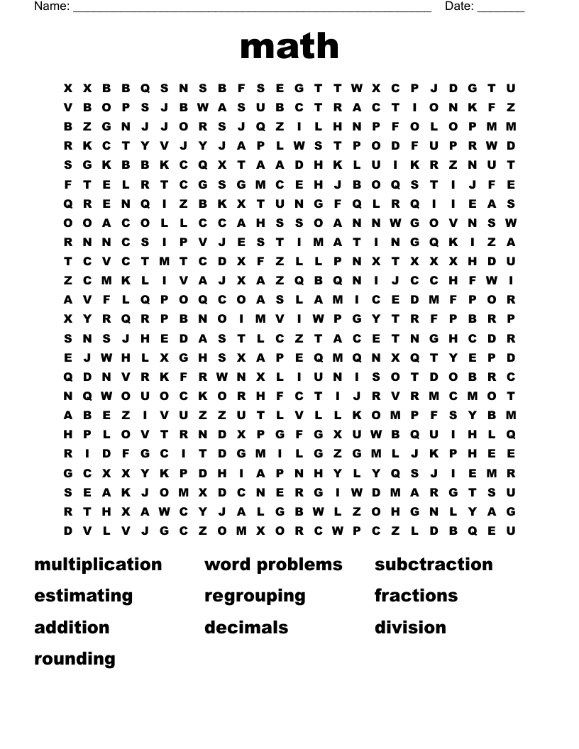 math Word Search