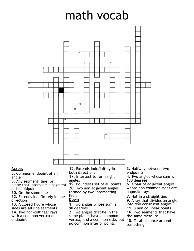 math vocab Crossword