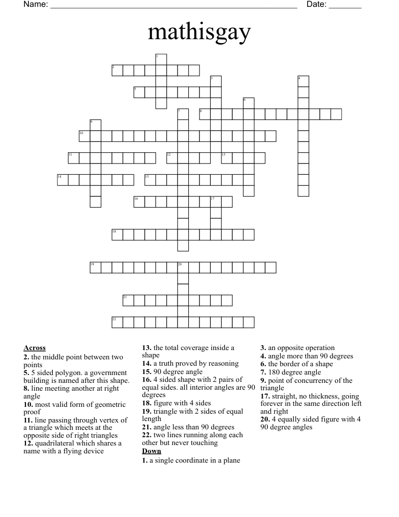 mathisgay Crossword