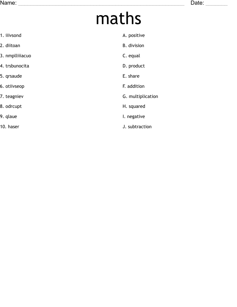 maths Worksheet