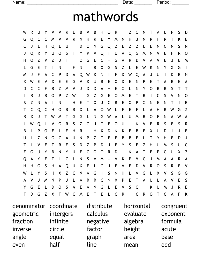 mathwords Word Search