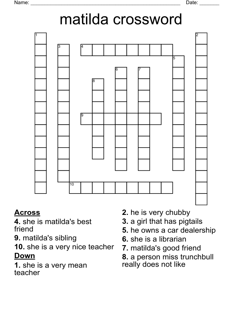 matilda crossword