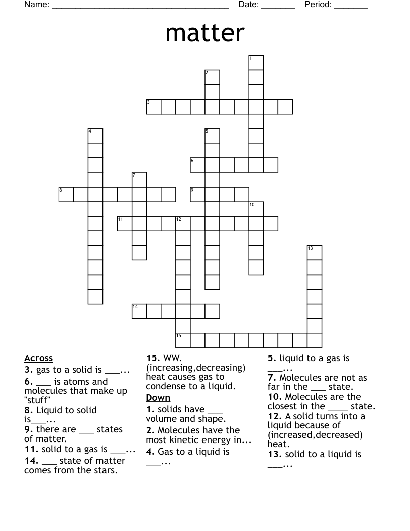 matter Crossword