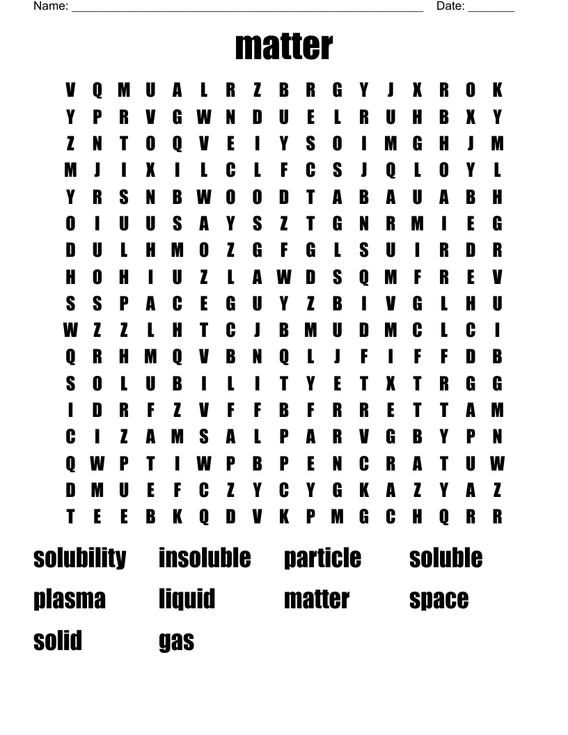 matter  Word Search