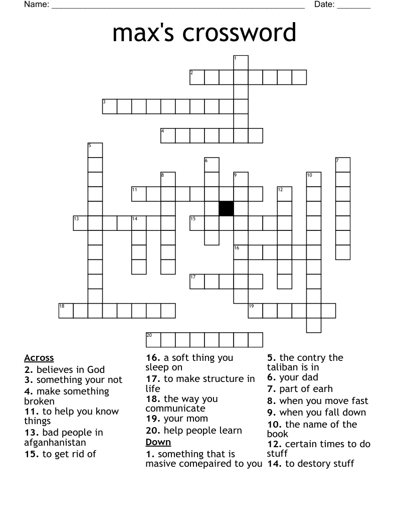 max's crossword 