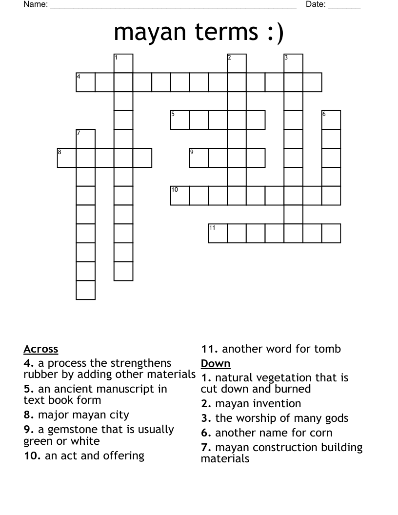 mayan terms :) Crossword