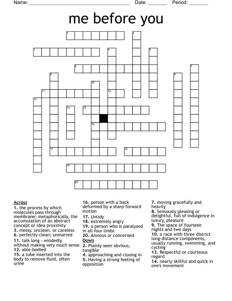 me before you Crossword