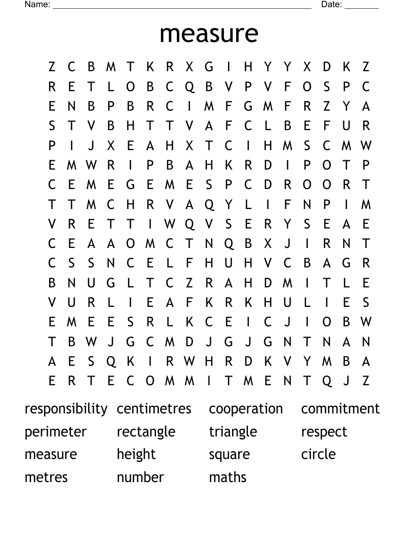measure Word Search