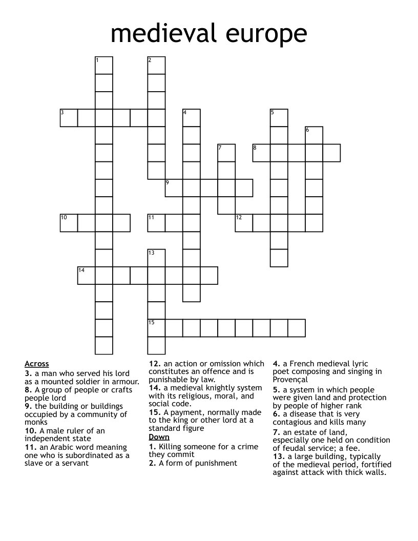 medieval europe Crossword