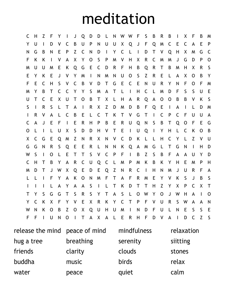 meditation Word Search