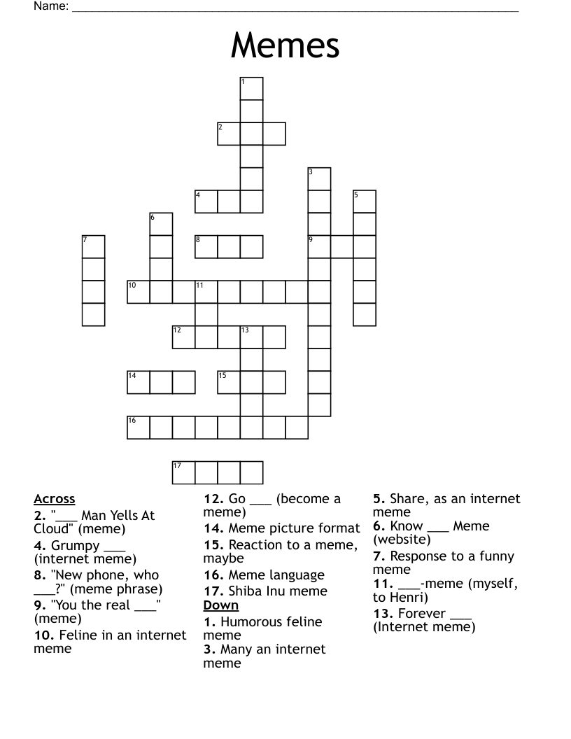 Memes Crossword