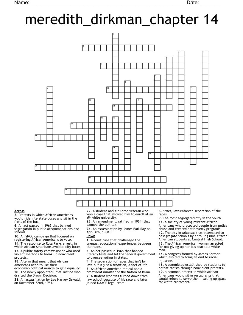 meredith_dirkman_chapter 14 Crossword