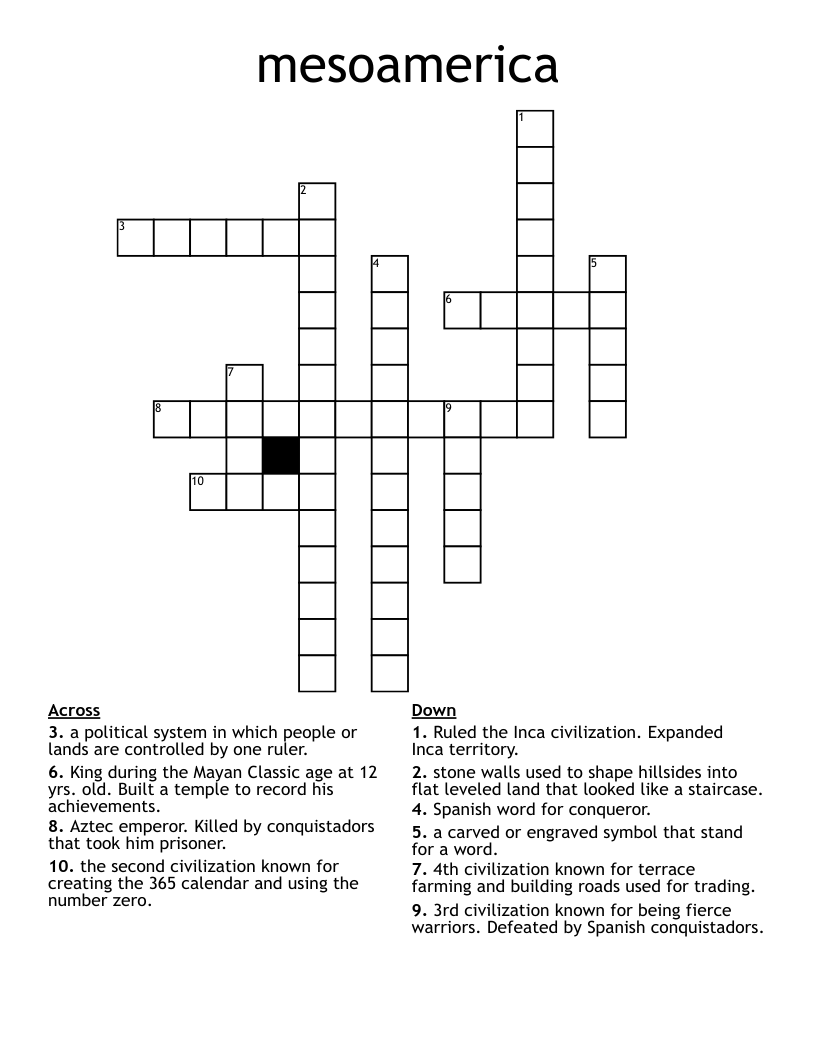 mesoamerica Crossword