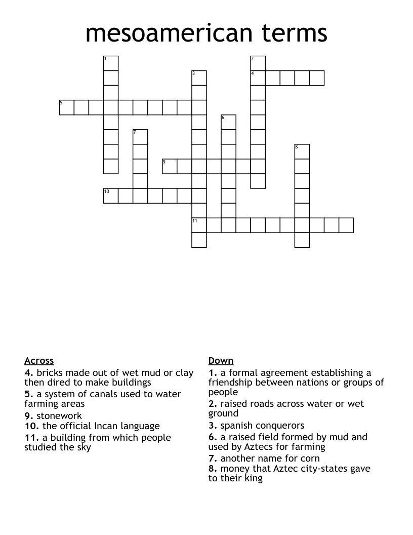 mesoamerican terms Crossword