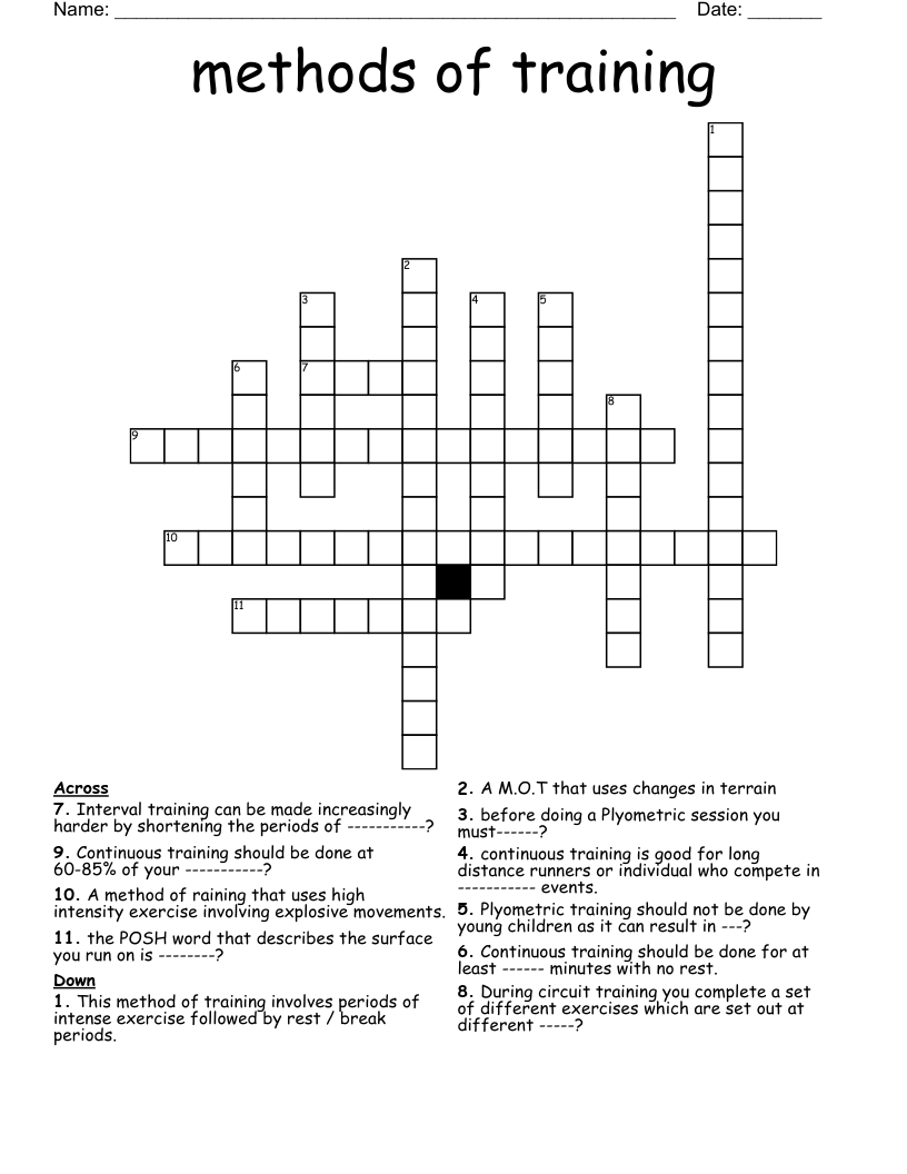 methods of training Crossword