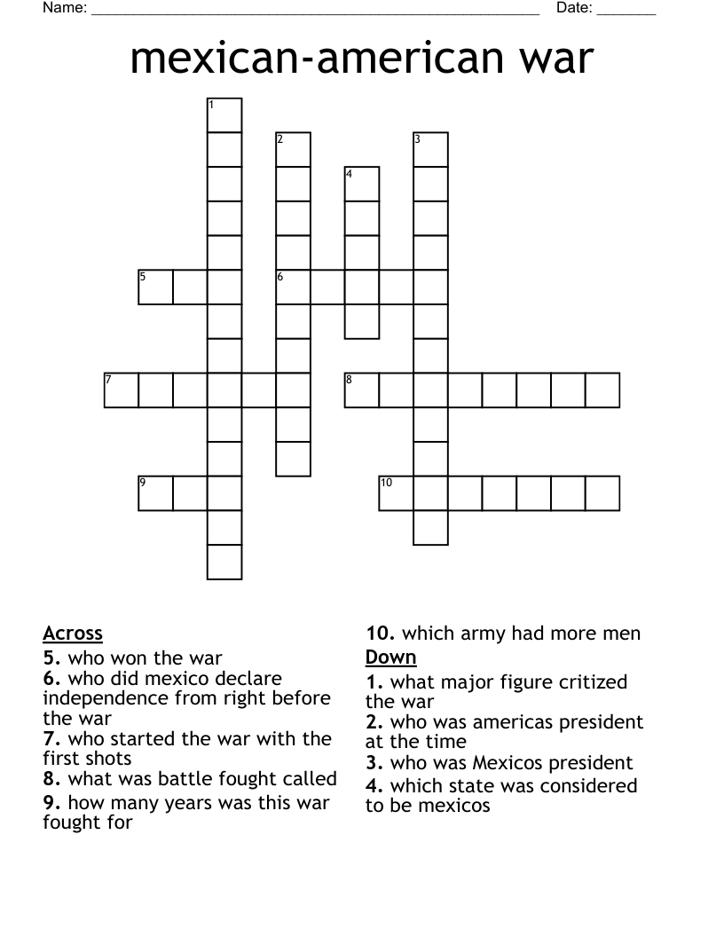 mexican-american war Crossword