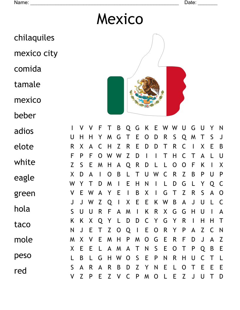 Mexico Word Search