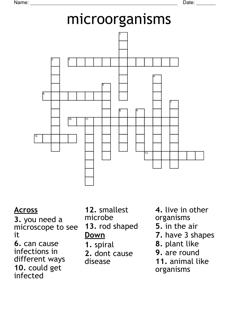 microorganisms  Crossword