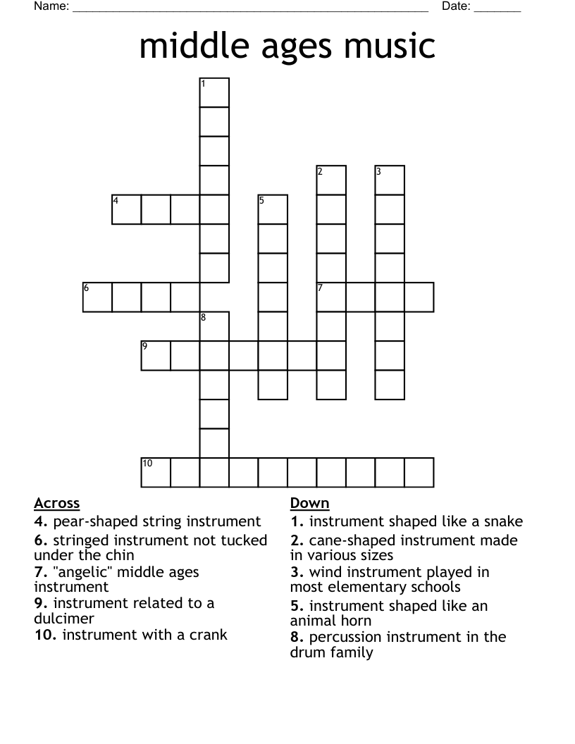 middle ages music Crossword