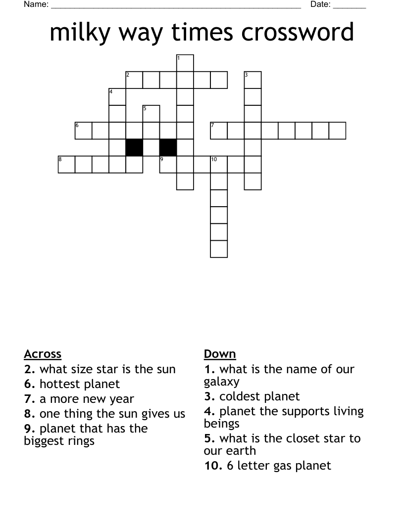 milky way times crossword