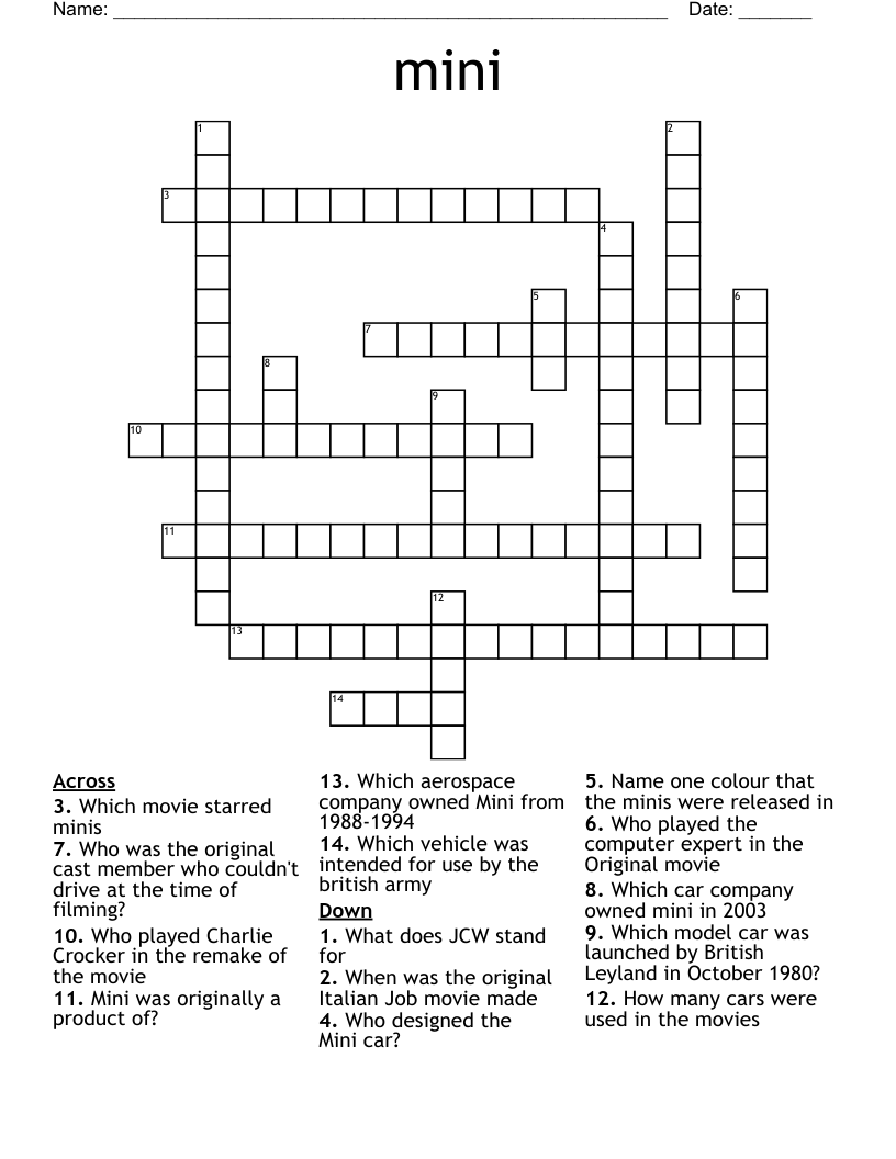 mini Crossword