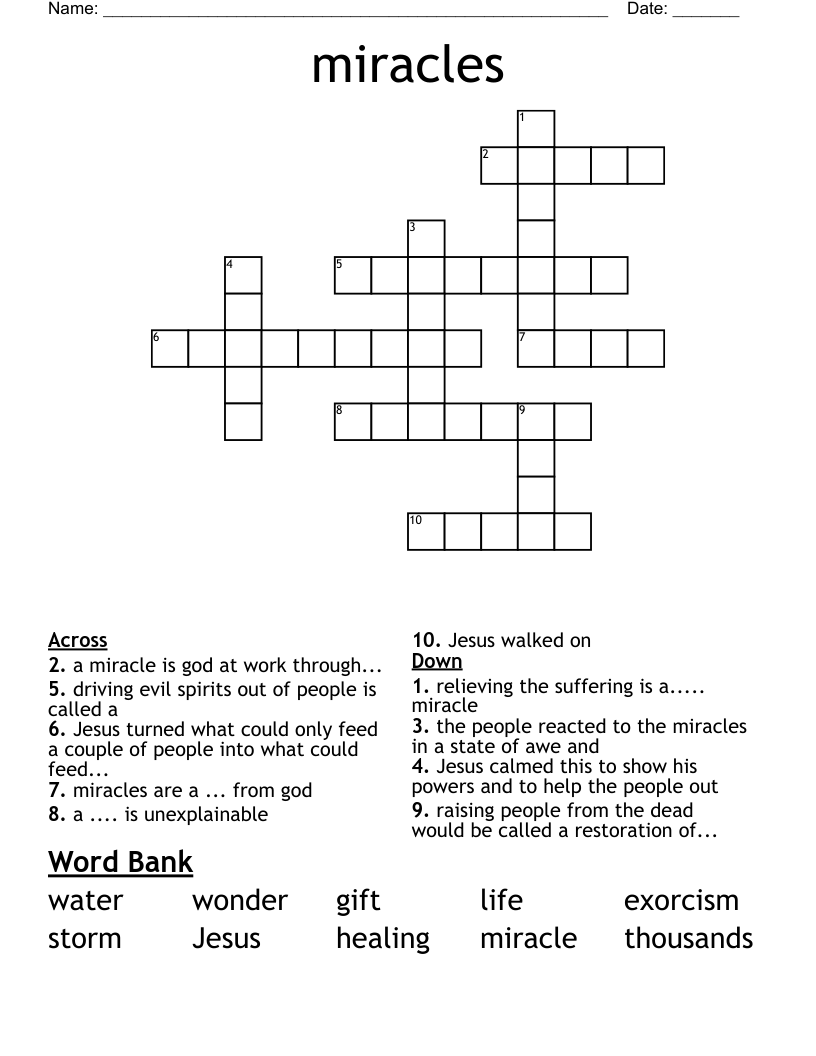miracles Crossword