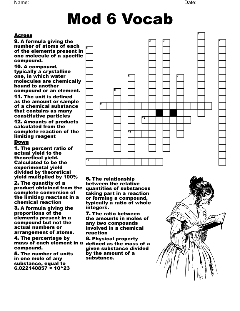 Mod 6 Vocab Crossword