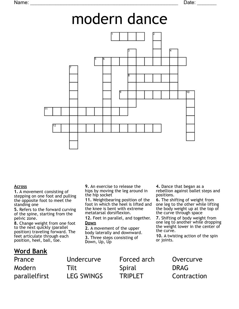 modern dance Crossword