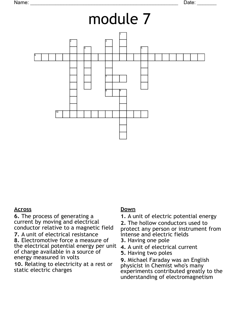 module 7 Crossword