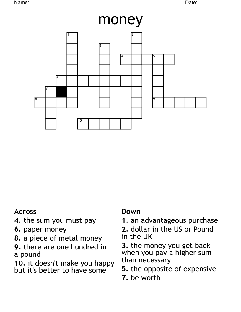 money Crossword