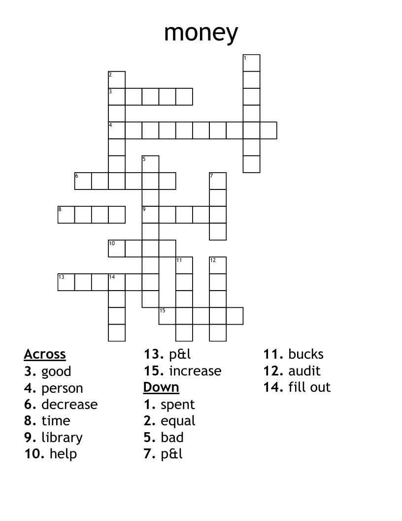 money Crossword