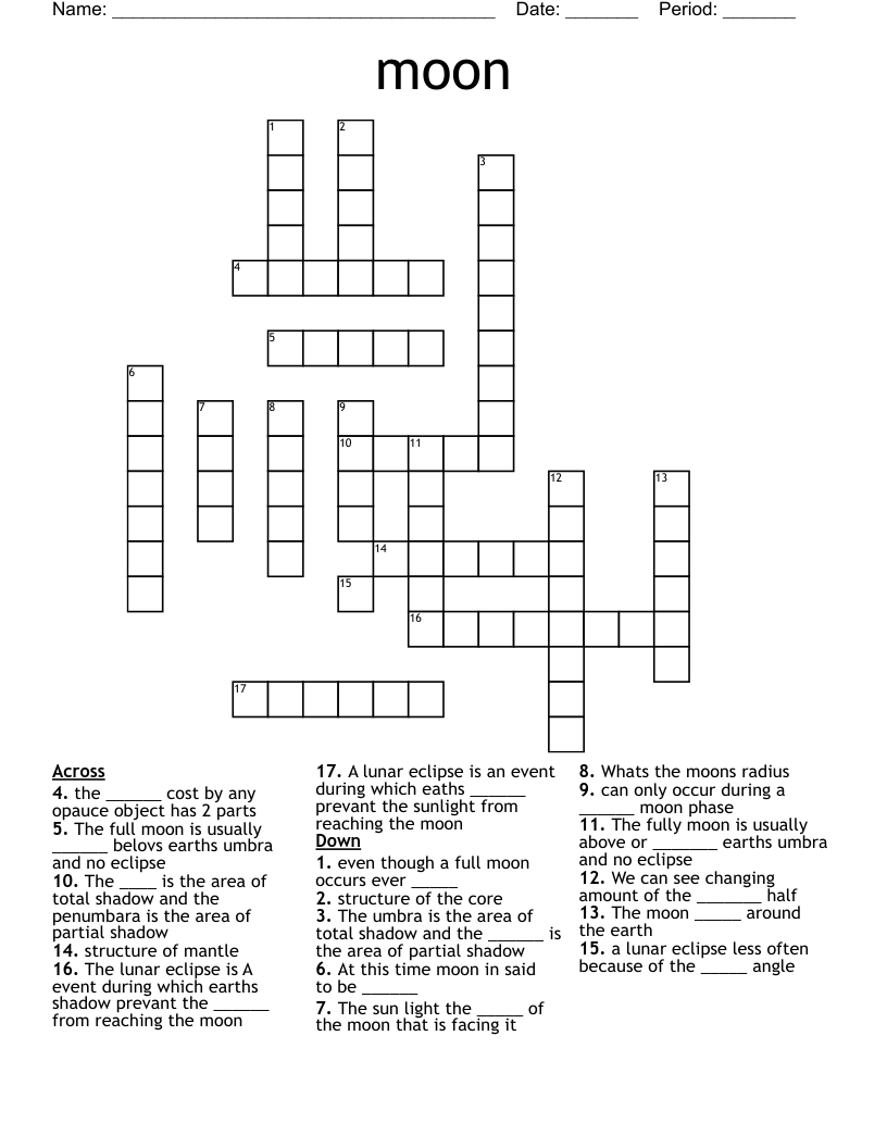 moon Crossword