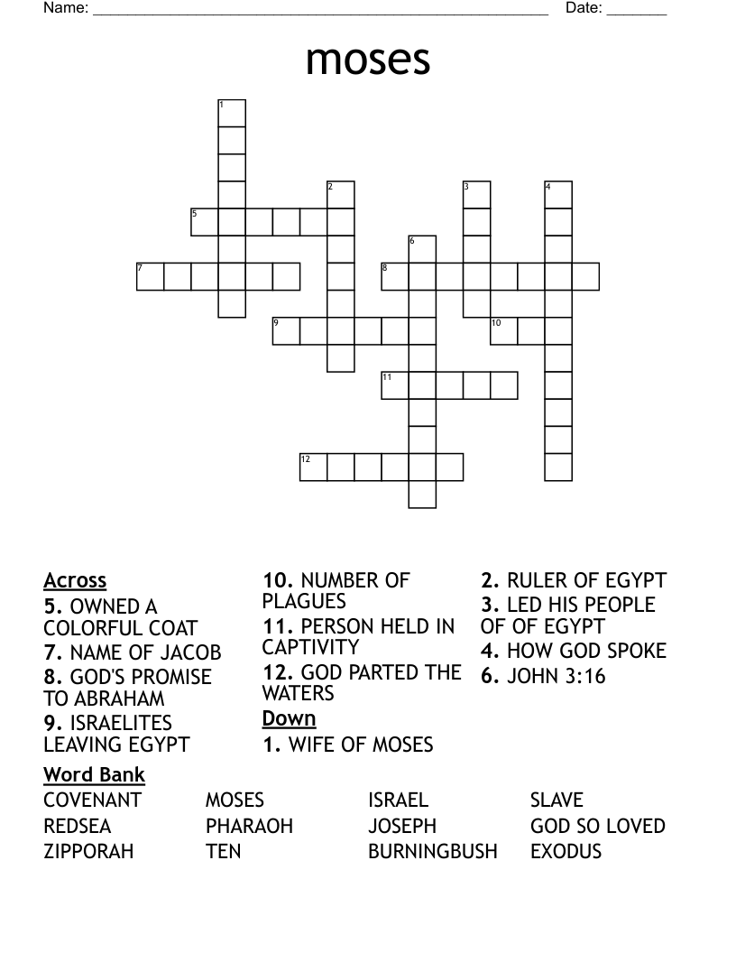 moses Crossword