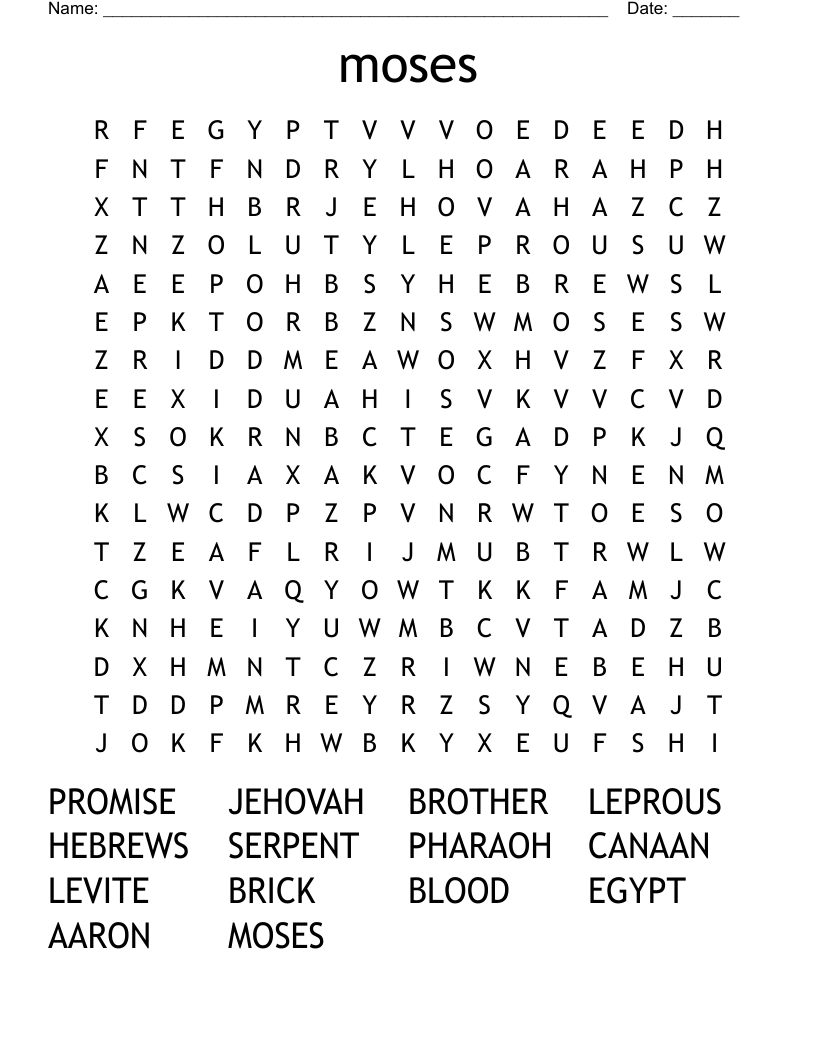 moses Word Search