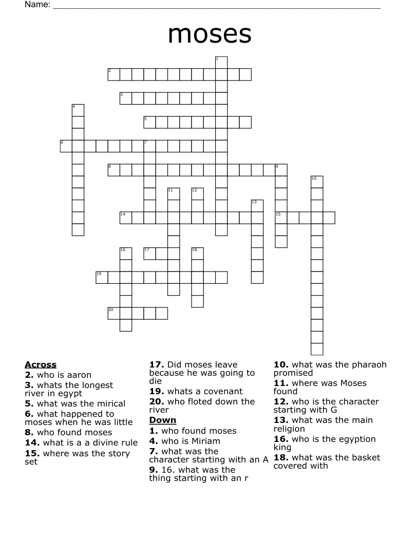 moses  Crossword