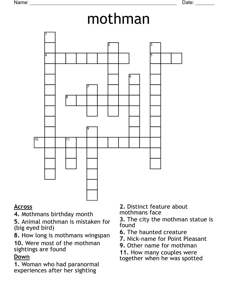 mothman  Crossword